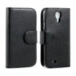 Wholesale Samsung Galaxy S4 Simple Flip Leather Wallet Case with Stand (Black)